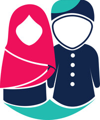 illustration of bride and bridegroom logo