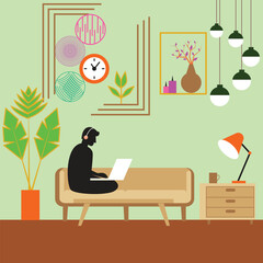 illustration of a person working in the office