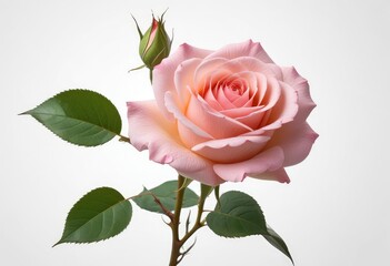 rose isolated on white background, clipping path, full depth of field, ai