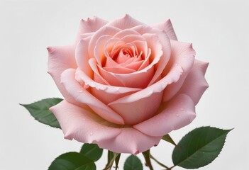 rose isolated on white background, clipping path, full depth of field, ai
