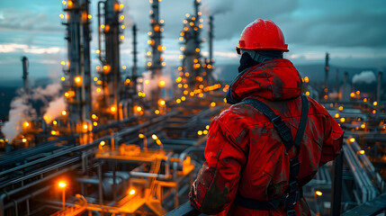 Industrial Worker at Refinery, Photo