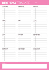 Birthday tracker template to help you keep track of important birthdays. Birthday Log Template: Keep Track of Important Birthdays and Anniversaries