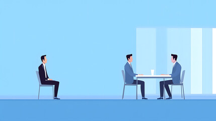 Obraz premium Formal Exit Interview Scene: Manager and Employee in Professional Attire