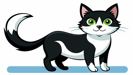 Cat soled black and white color vector art illustration