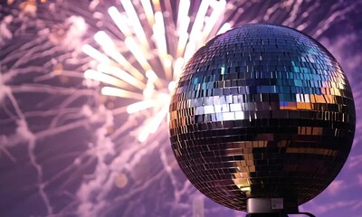 Disco Ball and Fireworks - Powered by Adobe