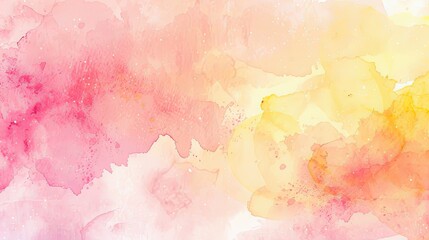 Obraz premium Serene Pastel Pink and Yellow Watercolor Abstract Background