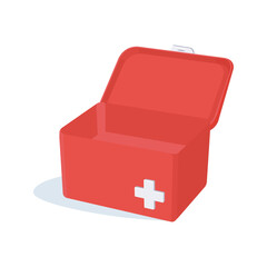 Red empty first AID box with white cross