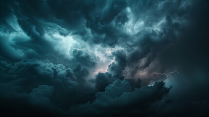 Dark and Stormy Sky with Lightning