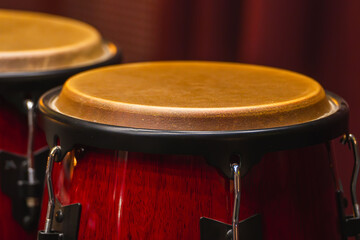 red conga drums in detail