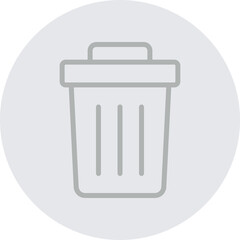 Garbage Vector Line Grey Circle Grey