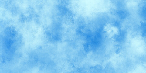 Obraz premium Classic hand painted Blue watercolor background, White and blue frozen ice surface color blurry and defocused Cloudy Blue Sky Background, blurred and grainy Blue powder explosion on white background.