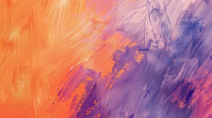 Abstract Pastel Orange and Purple Brush Strokes on Textured Background