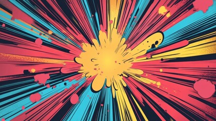 Fototapeta premium Vibrant explosion of colors in an abstract design showcasing dynamic energy and motion.
