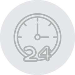 Hours Vector Line Grey Circle Grey