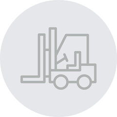 Forklift Vector Line Grey Circle Grey