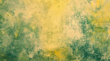 Serene Pastel Yellow and Green Brush Strokes on Textured Canvas