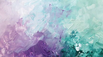 Obraz premium Serene Pastel Lavender and Mint Brush Strokes on Textured Canvas Abstract Art