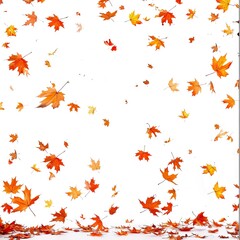 Autumn Falling Maple Leaves. Vibrant, Colorful, and Airy. AI generated image white background or wallpaper
