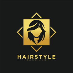 design of beautiful woman with elegant hairstyle