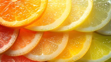 Fruit slices, gradient from lemon yellow to juicy orange, background, mobile wallpaper, mobile screen wallpaper, mobile phone wallpaper