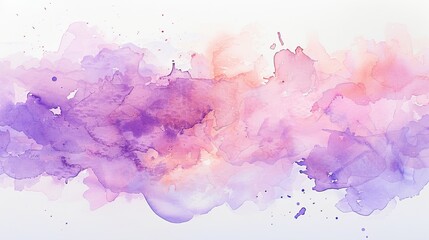 Obraz premium Serene Watercolor Splashes in Pastel Lavender and Peach on Light Background