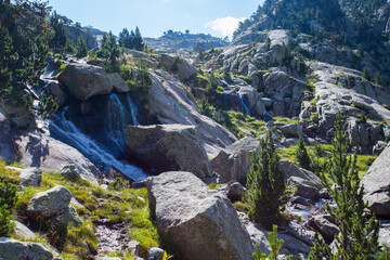 Summer landscape in Vall de Boi in Aiguestortes and Sant Maurici National Park, Spain