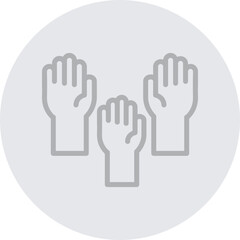 Voting Hand Vector Line Grey Circle Grey