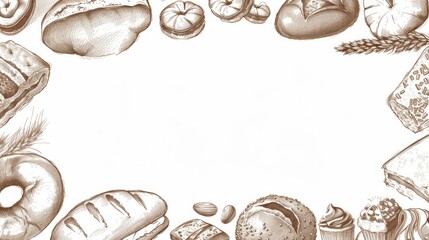 Frame made from various bakery products such as bread