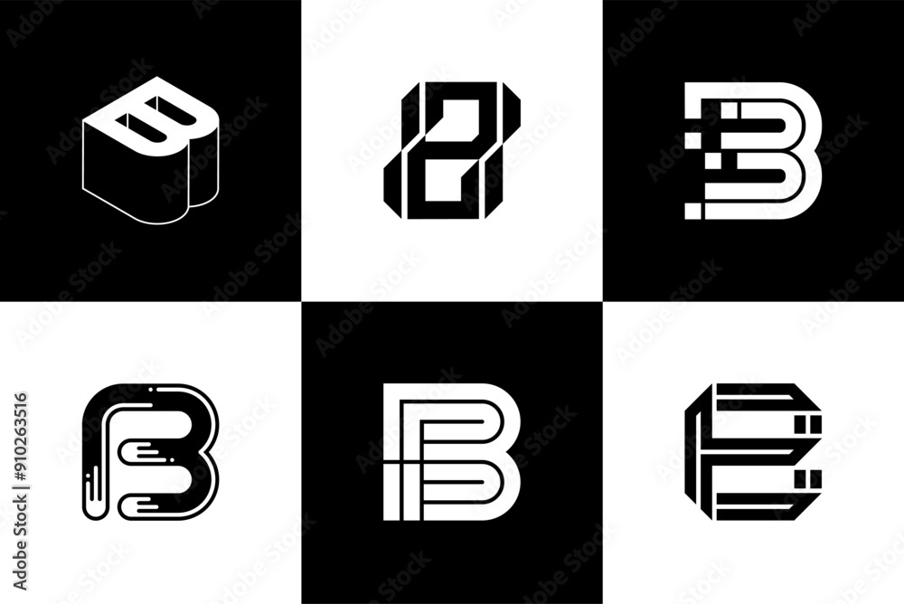Fototapete letter b modern font and typography design vector illustration, high quality and standard. can be us