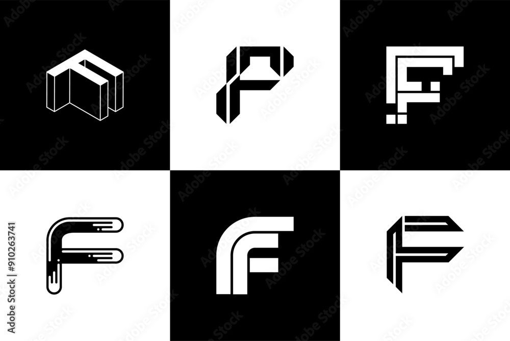 Fototapete Letter F modern font and typography design vector illustration, high quality and standard. Can be used in many types of design work.