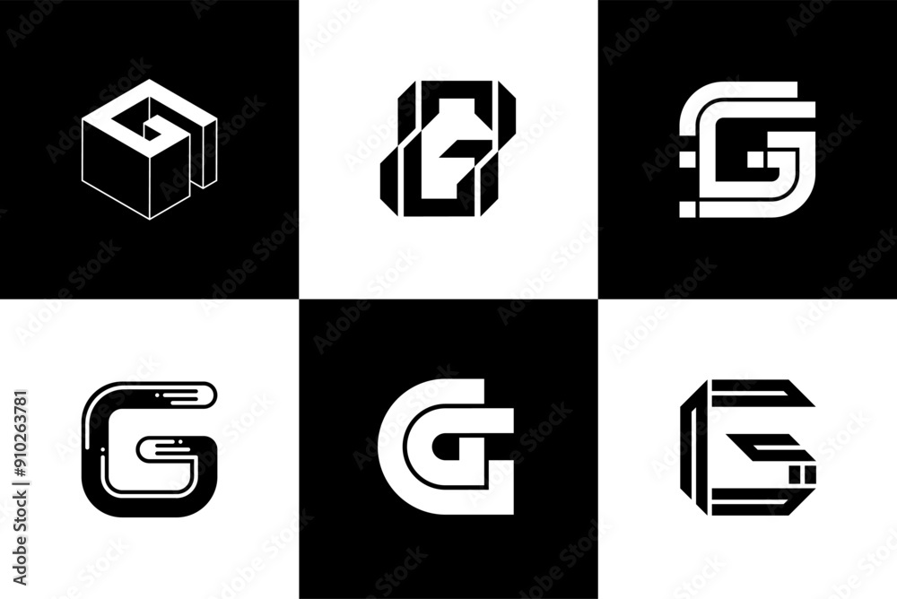 Fototapete letter g modern font and typography design vector illustration, high quality and standard. can be us