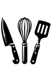 Kitchen SVG, Cooking SVG, Kitchen tools SVG, Food SVG, Chef SVG, Pie SVG, Fork SVG, Whisk SVG, Kitchen Silhouette, Kitchen Tools Design, Cut file for Cricut SVG, JPG, PNG