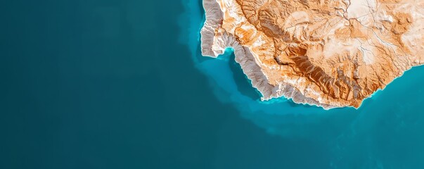 Satellite image of landslide, geographical impact, detailed terrain, scientific study