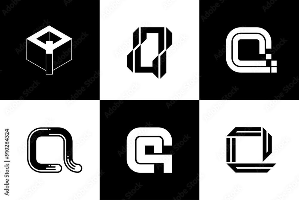 Fototapete Letter Q modern font and typography design vector illustration, high quality and standard. Can be used in many types of design work.