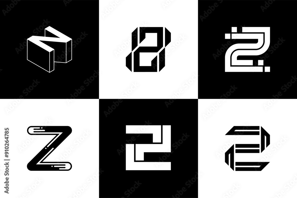 Fototapete Letter Z modern font and typography design vector illustration, high quality and standard. Can be used in many types of design work.