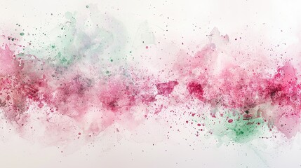 Obraz premium Soft Pastel Pink and Green Watercolor Splashes on Light Background for Artistic Design Concepts