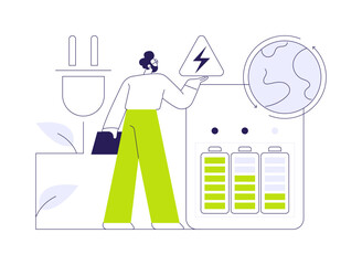 Rechargeable batteries abstract concept vector illustration.