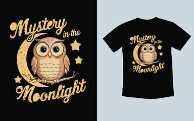 Vector cute kawali owl t-shirt design. Vintage, Rettro, Sunset, owl, t shirt graphics resources.