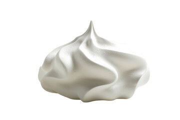 Smooth dollop of white cream, isolated on white background. PNG without background