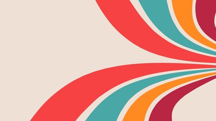 Obraz premium Retro background with lines vintage colors pink, yellow ,red and blue