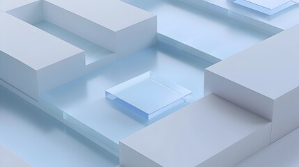 Minimalist Geometric Architectural Abstract Cube Shapes Background