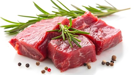 Succulent Grass-Fed Beef Steak with Fresh Rosemary Garnish on Wooden Surface
