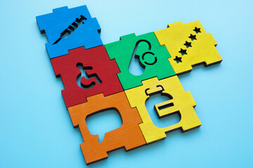 Pieces of a medical puzzle symbolizing patient satisfaction.