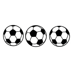 a different type of soccer ball design in vector silhouette