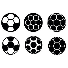 a different type of soccer ball design in vector silhouette