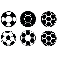 a different type of soccer ball design in vector silhouette