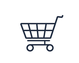 A shopping cart icon on white transparent background