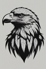 Minimalist Eagle Logo on White Background