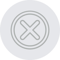 Fototapeta premium Rejection Vector Line Grey Circle Grey