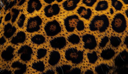 A close up of a leopard's fur with spots on it